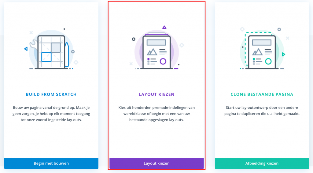 Divi Layout kiezen