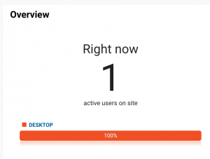 Realtime bezoeker Google Analytics