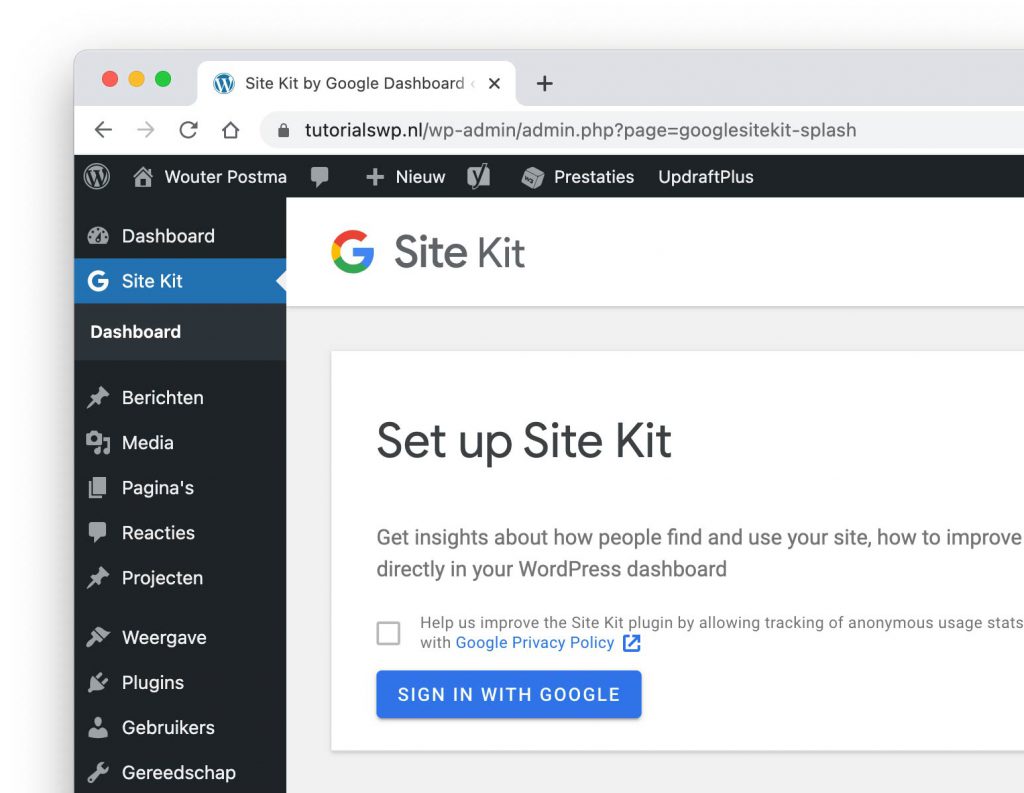 Google Site Kit in WordPress