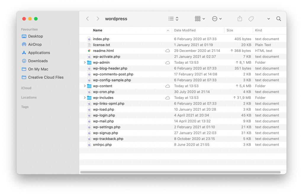 WordPress bestanden