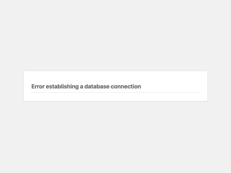Error establishing a database connection in WordPress
