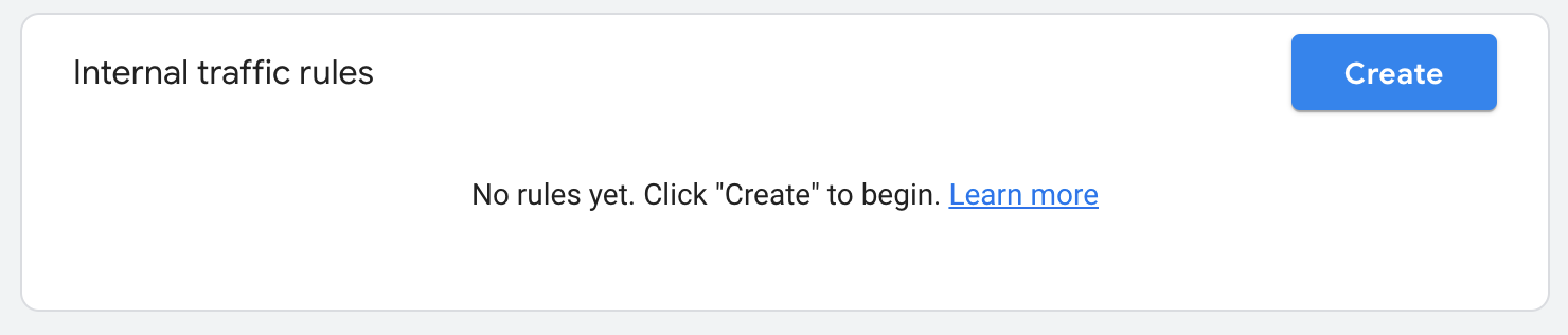 Create a new Internal traffic rule