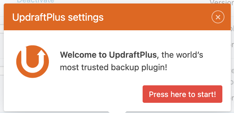UpdraftPlus settings
