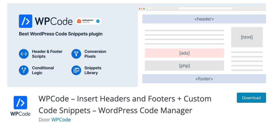 WPCode-plugin voor WordPress