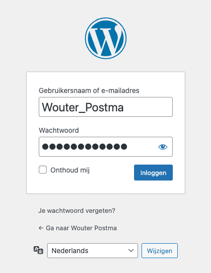 WordPress inloggen